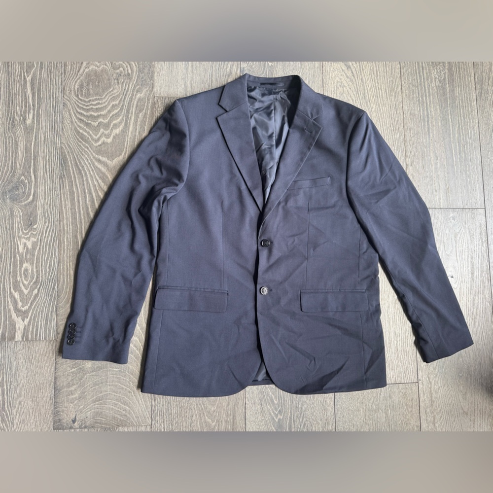 H&M Regular Fit Blazer Suit Jacket in Blue Size 44R